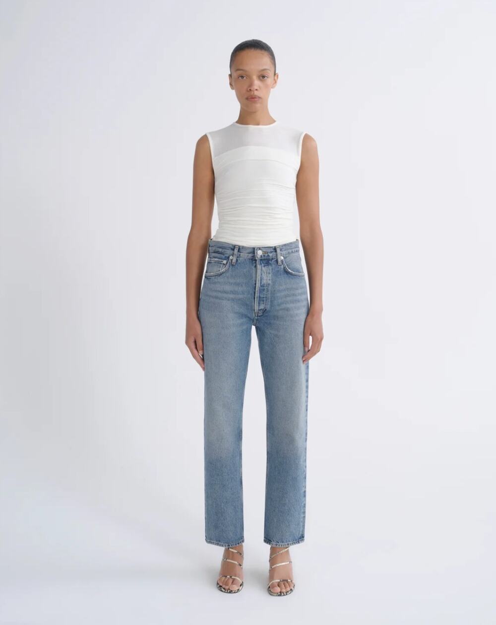 AGOLDE 90's Pinch Waist High Rise Straight Leg Jeans in Navigate Women's Size 30